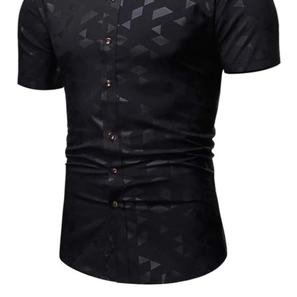 Black Mens Button Up Shirt - Picture 2 of 6